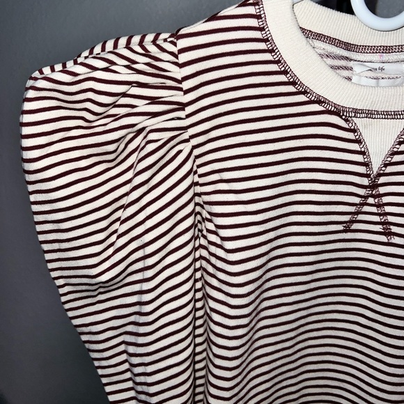 NWT By the River Moon River 2 Piece Striped Puff Sleeve Sweatshirt & Joggers Set - Picture 6 of 15